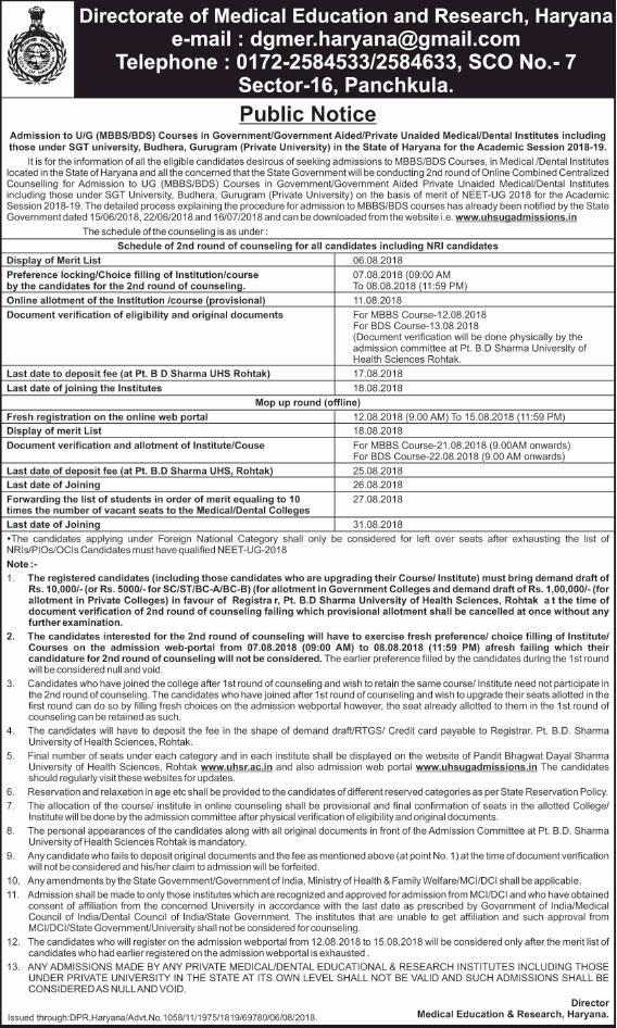 Directorate Of Medical Education And Research