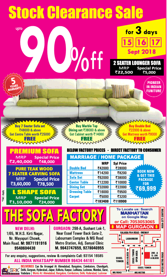 The Sofa Factory Stock Clearance Sale Upto 90 Off Ad Advert Gallery
